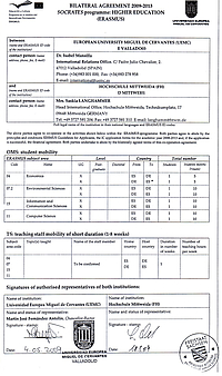 Erasmus agreement with Valladolid in Spain